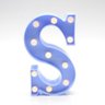 Luminária Led Letra S - Azul - 1