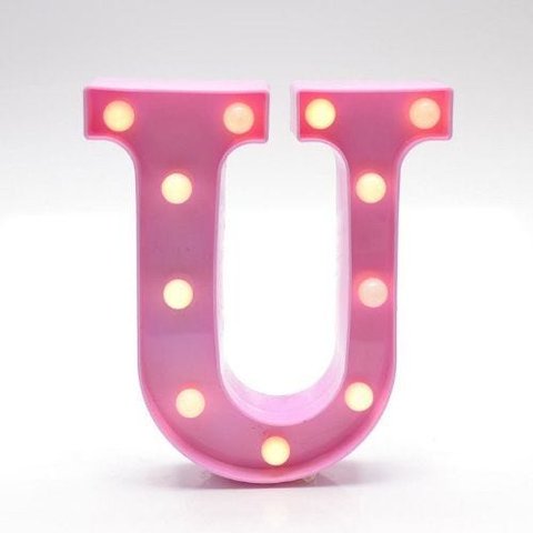 Luminária Led Letra U - Rosa
