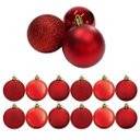 Ver imagem 1 de Conjunto 12 Bolas de Natal Vermelho Prime Tradicional Misto Glitter, Brilho e Fosca 6cm