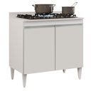 Ver imagem 1 de Balcão para Cooktop 80cm 2 Portas Flórida Branco - Lumil Móveis
