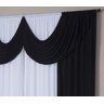 Cortina Paris 4,00 X 2,80 Sala Quarto Decoração com Bando Malha Gel Branco e Preto - 3