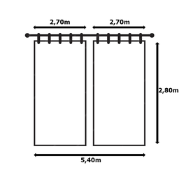 Cortina Paris 4,00 X 2,80 Sala Quarto Decoração com Bando Malha Gel Branco e Preto - 4
