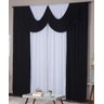 Cortina Paris 4,00 X 2,80 Sala Quarto Decoração com Bando Malha Gel Branco e Preto - 2