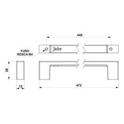 Puxador Estrela 448mm Branco - Jador - 2
