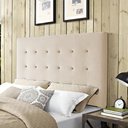Ver imagem 1 de Cabeceira para Cama Casal Estofada Box Capitonê LM015 140cm Suede Areia Botões Tabaco