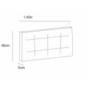 Ver imagem 2 de Cabeceira para Cama Casal Estofada Box Capitonê LM015 140cm Suede Areia Botões Tabaco