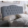 Cabeceira para Cama Casal Estofada Box Capitonê Paris Curva 140cm Couro Cinza - 1