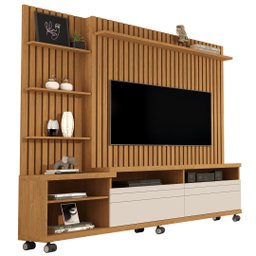 Home Ripado Nobre p/ TV até 60'' Nature/Off White - Giga Móveis - 2