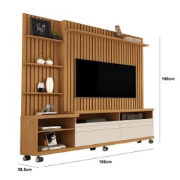 Home Ripado Nobre p/ TV até 60'' Nature/Off White - Giga Móveis - 3
