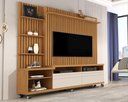 Ver imagem 1 de Home Ripado Nobre p/ TV até 60'' Nature/Off White - Giga Móveis