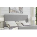 Ver imagem 1 de Cabeceira para Cama Queen Estofada Box Capitonê Lisa 160x80cm Linho Cinza