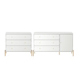 Conjunto Cômoda 3 Gavetas + Cômoda 1.35 Jasper Branco/Dourado - Província - 2