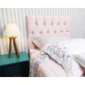 Cabeceira para Cama Solteiro Estofada Box Capitonê Paris 90cm Suede Rosa Bebe - 1
