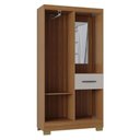 Ver imagem 2 de Guarda Roupa Solteiro Atlas Capelinha 3 Portas Cinamomo Off White - Poquema
