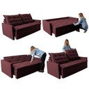 Ver imagem 7 de Sofá Sem Caixa Retrátil e Reclinável 1,65m Cama inBox Studio Suede Velusoft Vinho