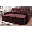 Ver imagem 1 de Sofá Sem Caixa Retrátil e Reclinável 1,65m Cama inBox Studio Suede Velusoft Vinho