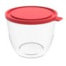Pote com Tampa 1,9l Redondo Crippa Transparente e Vermelho Bacia Alimentos Frutas - 1