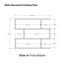 Ver mais imagens de Nicho de Parede Decorativo Branco Zig para Sala Quarto Hall