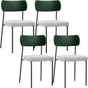 Ver imagem 1 de Kit 04 Cadeiras Estofadas para Sala de Jantar Melina L02 Facto Verde Musgo Bouclê Cinza - Lyam