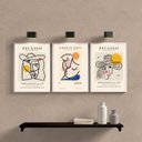 Ver imagem 2 de Kit 3 Quadros Minimalistas Cubismo picasso 45x34cm:madeira Preta