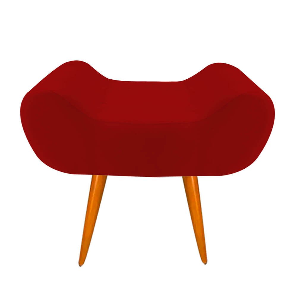 Puff Sentar Kit 02 Puff Leticia Suede Vermelho Pés Palito para Sentar | MadeiraMadeira