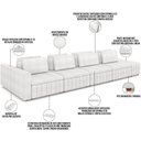 Ver imagem 7 de Sofá Ilha com Puff Living 465cm Amber M03 Bouclê Branco