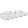 Sofá Ilha com Puff Living 465cm Amber M03 Bouclê Branco - 1