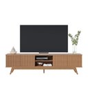 Ver imagem 3 de Rack para TV até 75 Polegadas com 4 Portas e Pés em Madeira Maciça 220x56x39cm