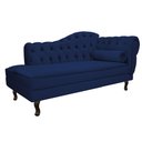 Ver imagem 1 de Diva Recamier Diana 185cm Lado Esquerdo Suede - ADJ Decor - Azul Marinho
