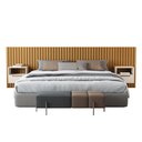 Ver imagem 2 de Cabeceira Ripado para Cama King Size Maracá Nature com 2 Mesa de Cabeceira Jatobá Offwhite - Rede Mó