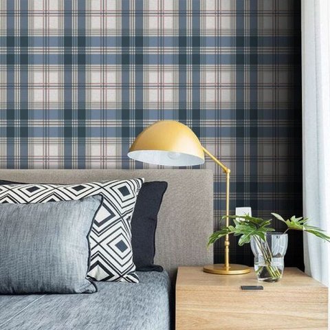 Papel de Parede Xadrez Color - Azul