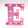 Luminária Led Letra E - Rosa - 1