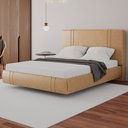 Ver imagem 2 de Cama Queen Flutuante com Cabeceira 160cm Astra S04 Couríssimo Bege - Lyam Decor