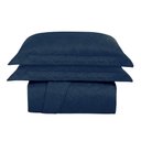 Ver imagem 1 de Kit Cobre Leito Realce Queen Dupla Face Liso Colcha Clássica Azul Marinho