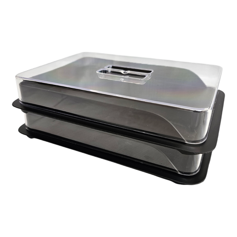 Kit 02 Porta Frios Organizador Geladeira Acrílico e Plástico Cor:preto