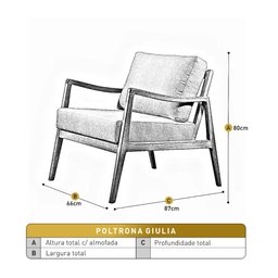 Poltrona Giulia Luxo Madeira Maciça Castellar Móbile Corino Off White - 5