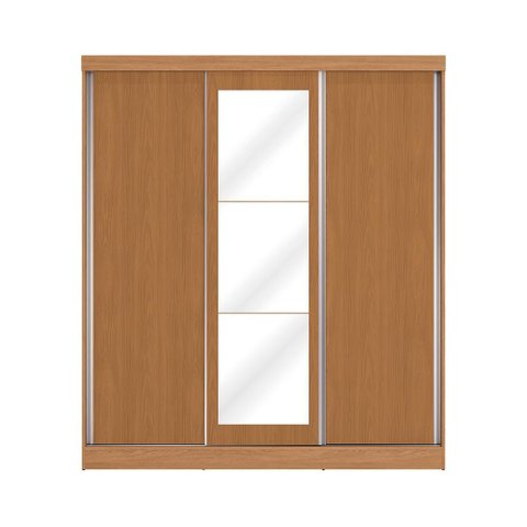 Guarda Roupas Casal 3 Portas de Correr 3 Espelhos Kappesberg Tapajós/canela 180cm