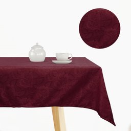 Toalha De Mesa Jacquard 6 Lugares Admirare:Carmim - 1