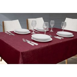 Toalha De Mesa Jacquard 6 Lugares Admirare:Carmim - 2