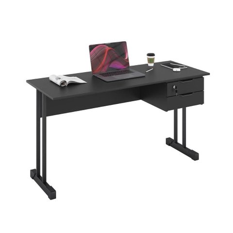 Mesa Escrivaninha Home Office Ecos 100 cm 2 Gavetas Madri