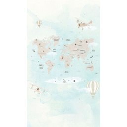 Mural Mapa Mundi Infantil - 1,74 x 3,00m - 2