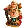 Estátua Buda Chinês Sorridente com Pote de Ouro 17cm - 1