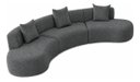 Ver imagem 2 de Sofá Modular Curvo 360cm Orgânico Virginia Bouclé Cinza-Escuro