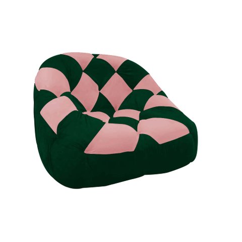 Poltrona Paloma Escritório Sala Pé Plástico Suede Verde e Suede Rose - Dominic Decor
