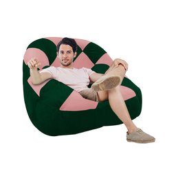 Poltrona Paloma Escritório Sala Pé Plástico Suede Verde e Suede Rose - Dominic Decor - 2