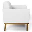 Ver imagem 6 de Poltrona Decorativa Base Madeira Castanho Maressa Sintético Branco - Ibiza