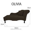 Ver imagem 5 de Recamier Divã Estofado Direito de Quem Senta Olivia Corano Marrom - Incasa Decor