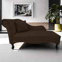 Ver imagem 2 de Recamier Divã Estofado Direito de Quem Senta Olivia Corano Marrom - Incasa Decor