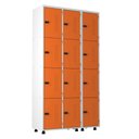 Ver imagem 1 de Armário Roupeiro Aço 12 Portas Academia Guarda Volume Trinco Laranja