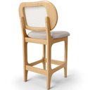 Ver imagem 7 de Kit 5 Banquetas Baixa Bar Cozinha Sala de Jantar Betta L02 Mel Tela Bouclê Creme - Lyam Decor